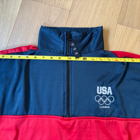 2012 London Olympics Team USA Red & Navy Blue 1/4 Zip Pullover Jacket Si… - Picture 5 of 10